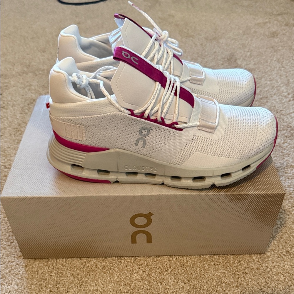 On Running White and Pink Athletic Shoes LIMITED EDITION